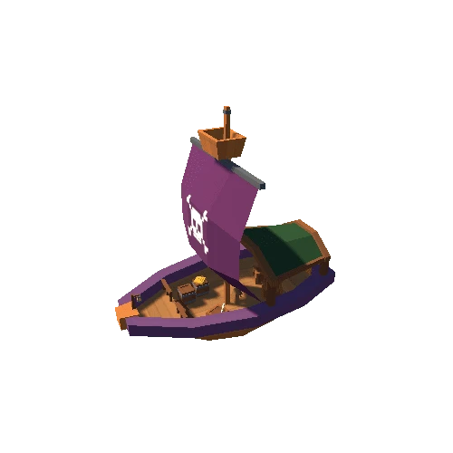 Pirate Ship 02 Skeleton B Purple